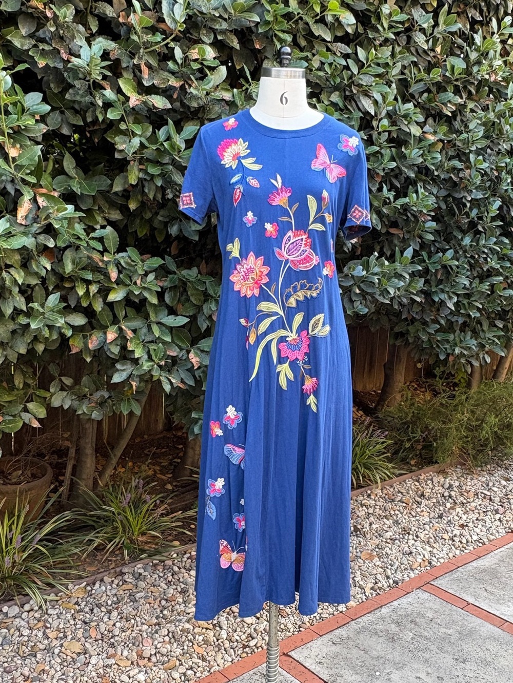 Johnny Was Los Angeles embroidered "Gracey" dress - Size S